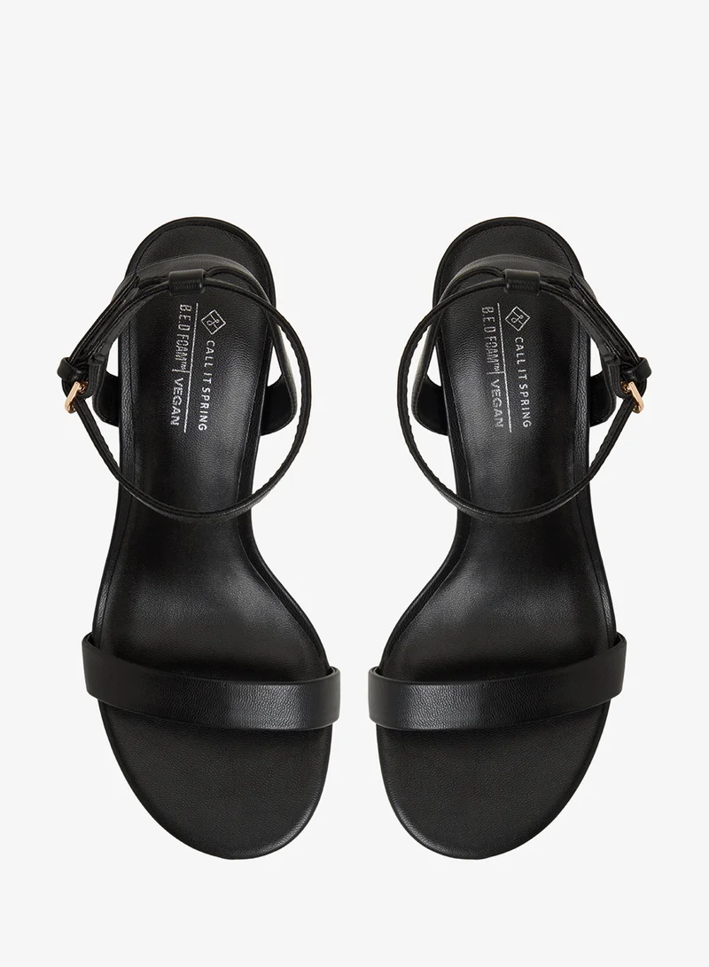CALL IT SPRING BLACK Madelyyn Ankle Strap Heeled Sandals for Women | Best Price UAE